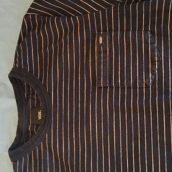 Vans Men's Small 100% Cotton Tee Navy Stripes - Picture 2 of 11